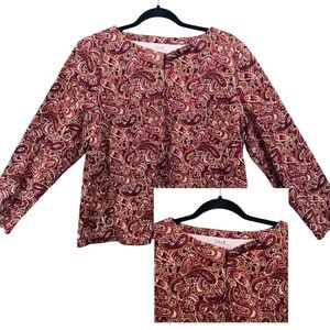 Talbots‎ Paisley Blouse Brown XL